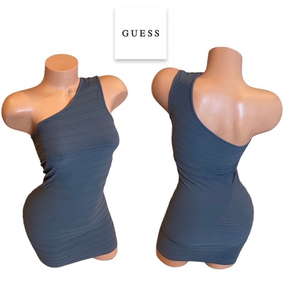Guess Dresses & Skirts - Guess Gray Bodyconn Asymmetrical Dress